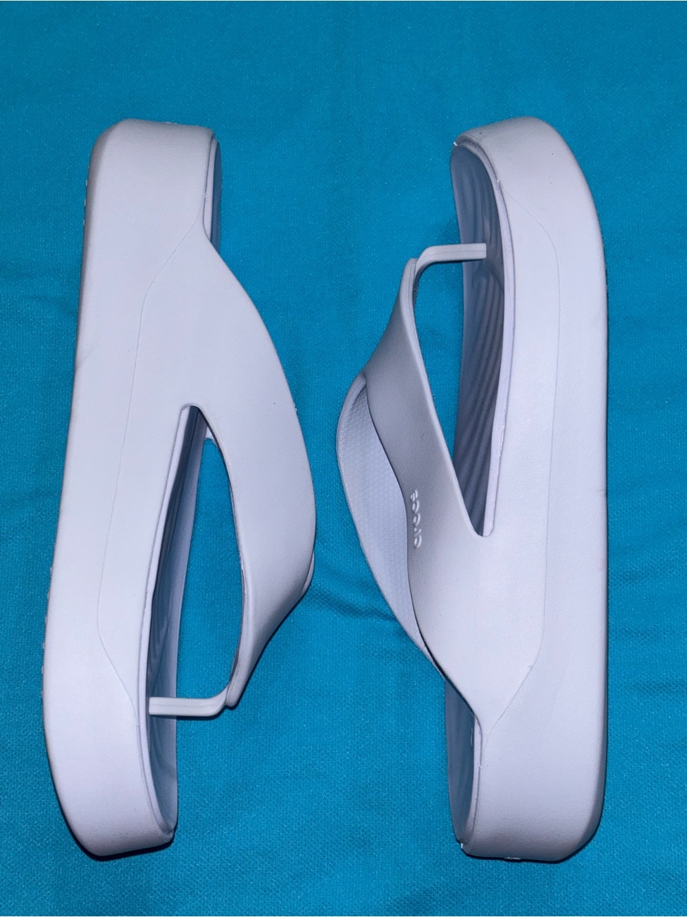 CROCS White Platform Sandals